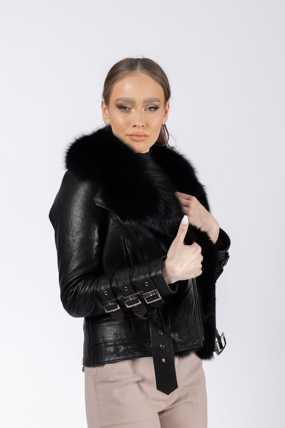 Leather and fur jacket Mareus - 1_