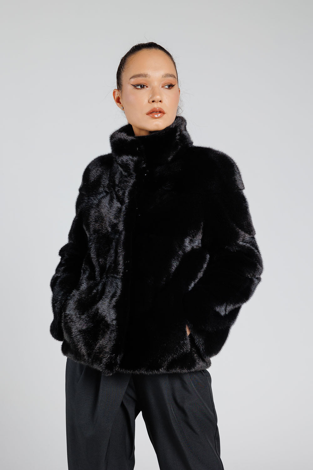 Natural Mink Fur Coat, Women, Diamond 213