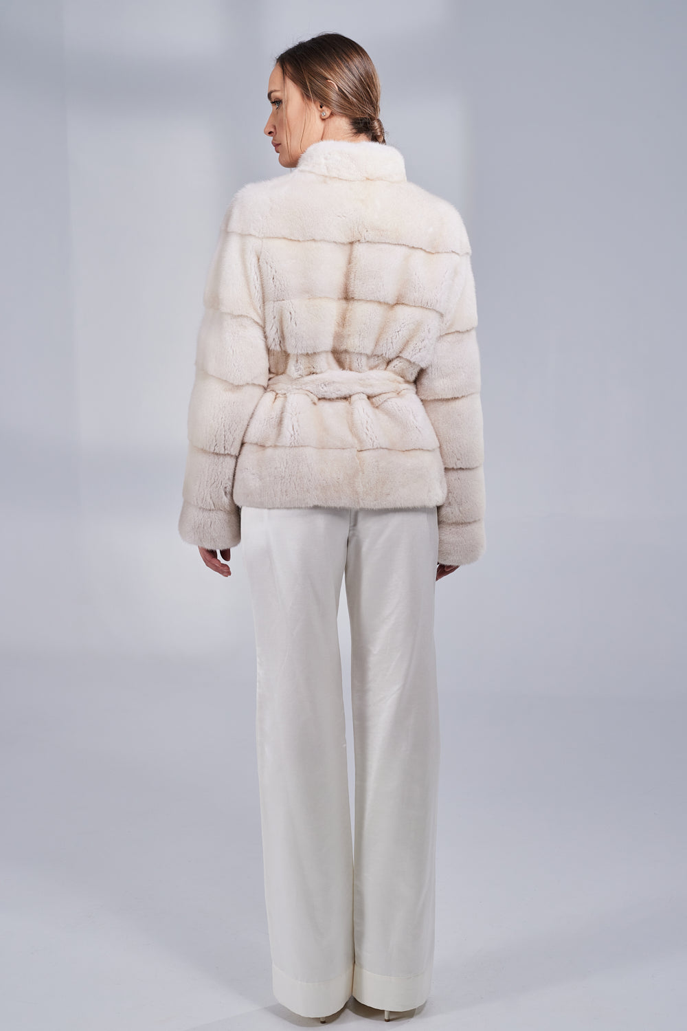 Natural Mink Fur Coat, with Cord, Women, Pearl 193