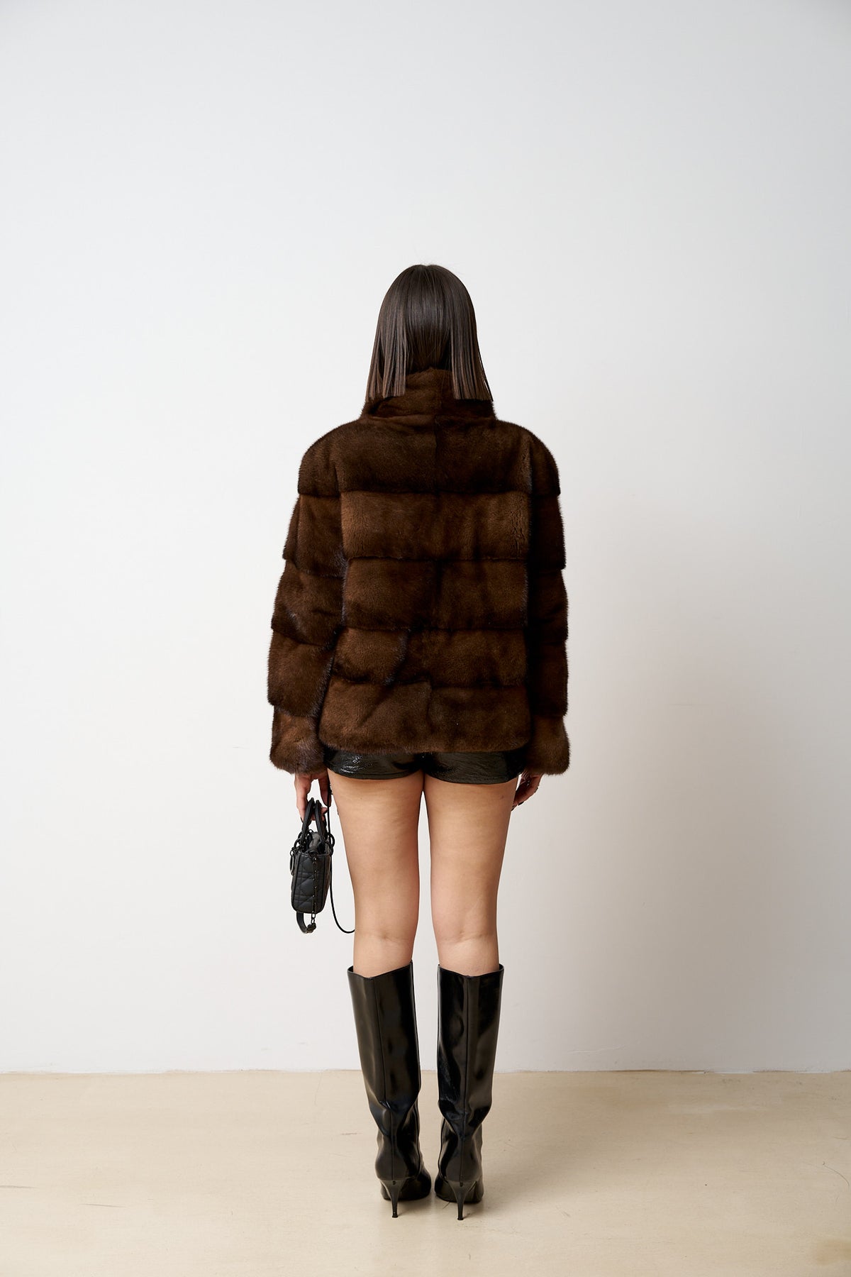 Natural Mink Fur Coat, Women, Brown, Mareus