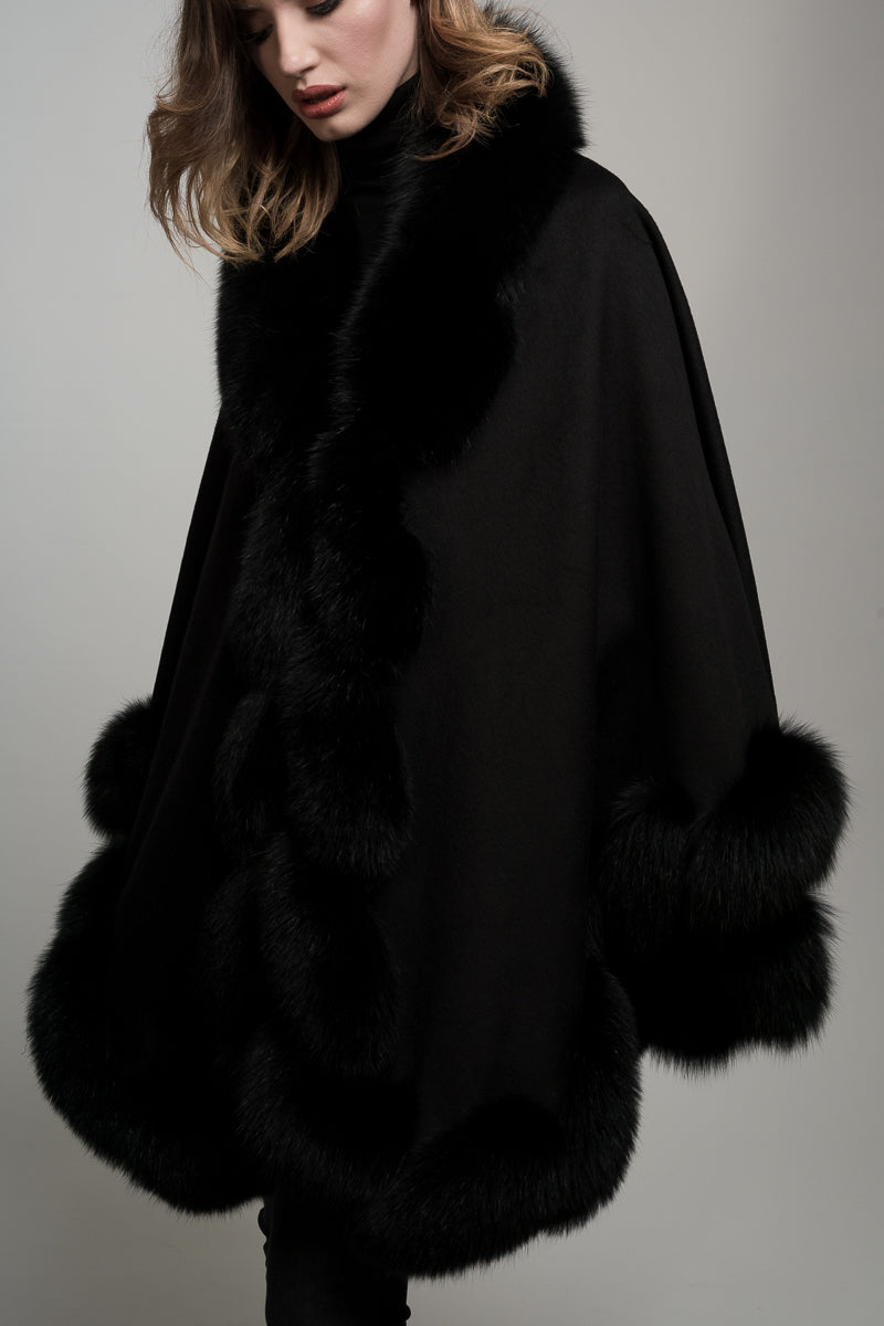 mantella in cashmere e volpe