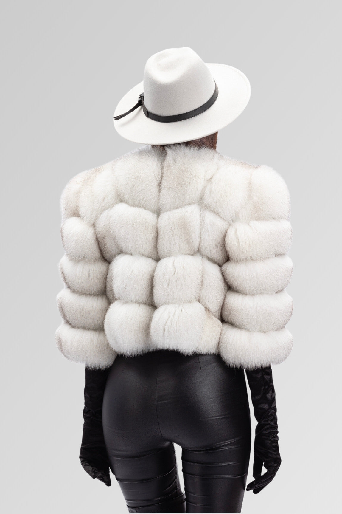 Manteau en fourrure naturelle de renard polaire, court, femme, naturel 247